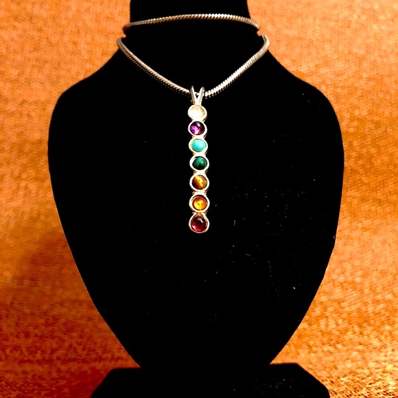 Chakra Gemstones. Volcano. Sterling silver. 2 piece set - Picture 5 of 8
